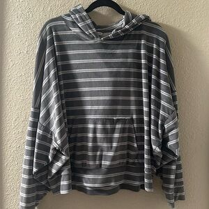American Eagle grey stripped hoodie